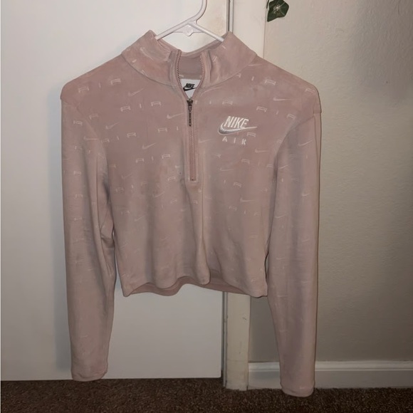 Nike Tops - Nike Women's Light Pink Quarter-Zip Hoodie